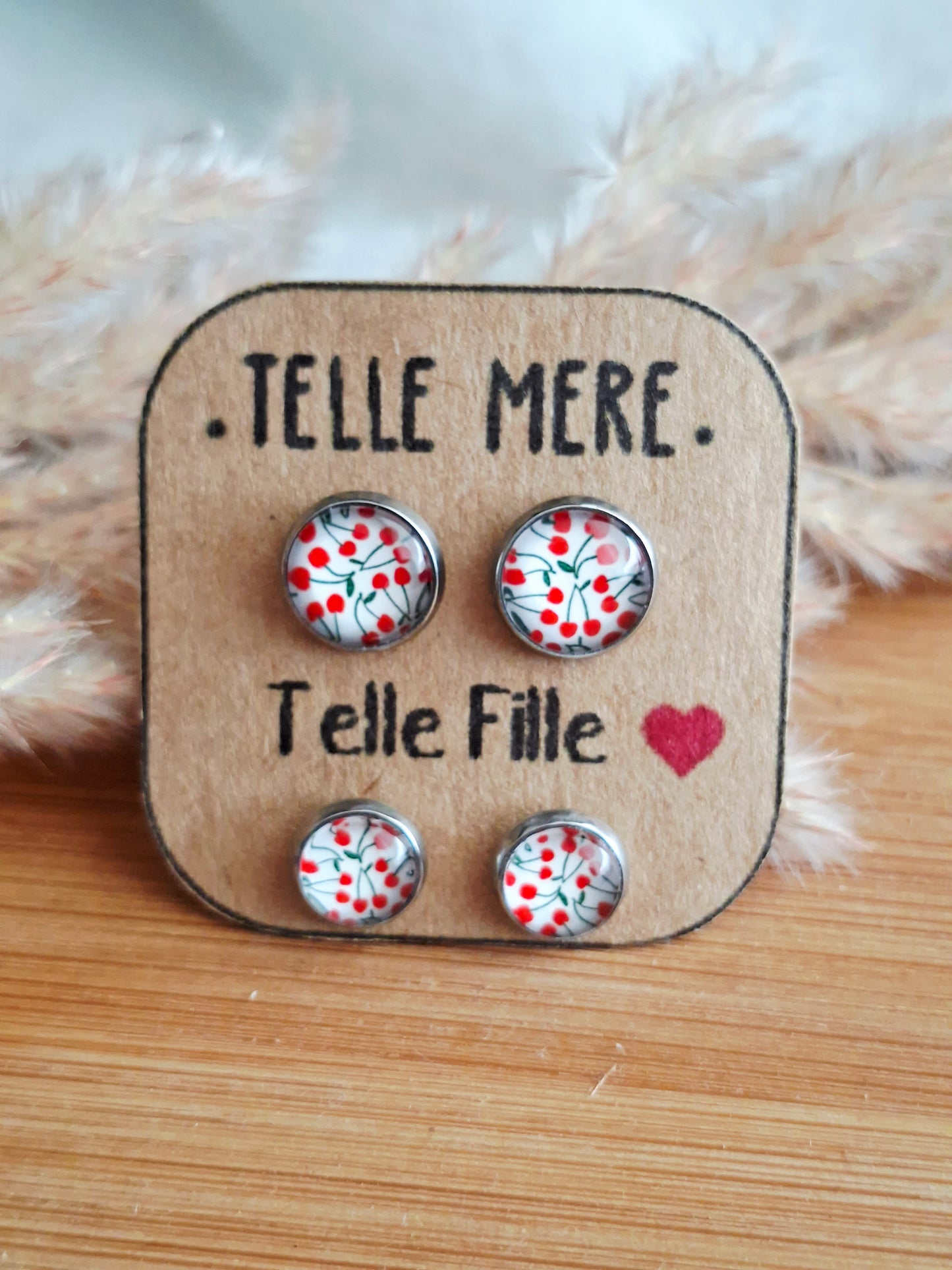 Puces d'Oreilles Mère/Fille Cerises 🍒
