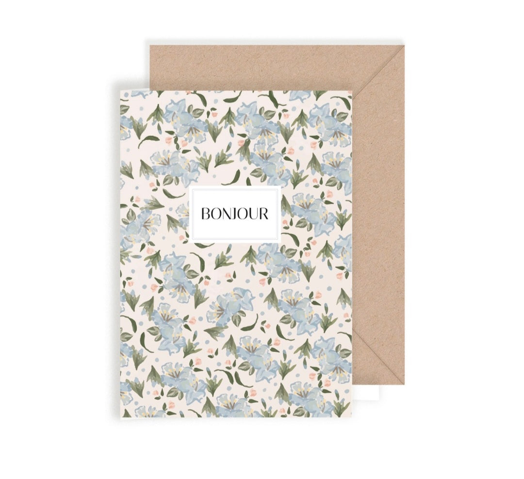 Carte double Hello Floral