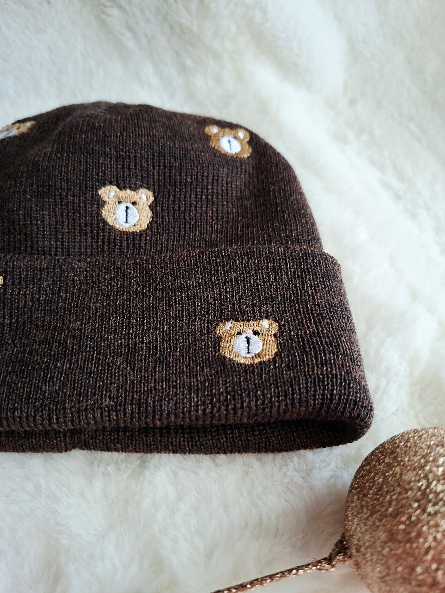 Bonnet 100% laine de Mérinos pour enfants - Petit Ours 🐻 2 coloris