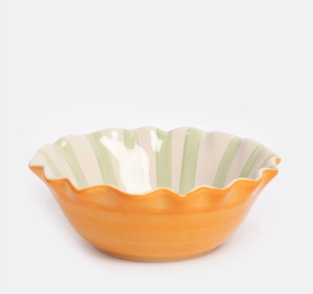 Bol frisé cœur contour/rayure