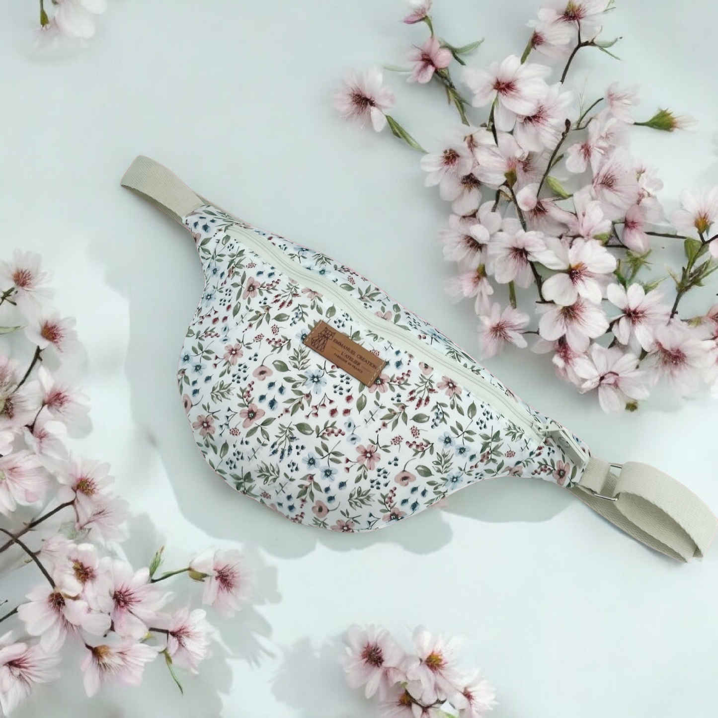 Sac banane, "Flower" blanc