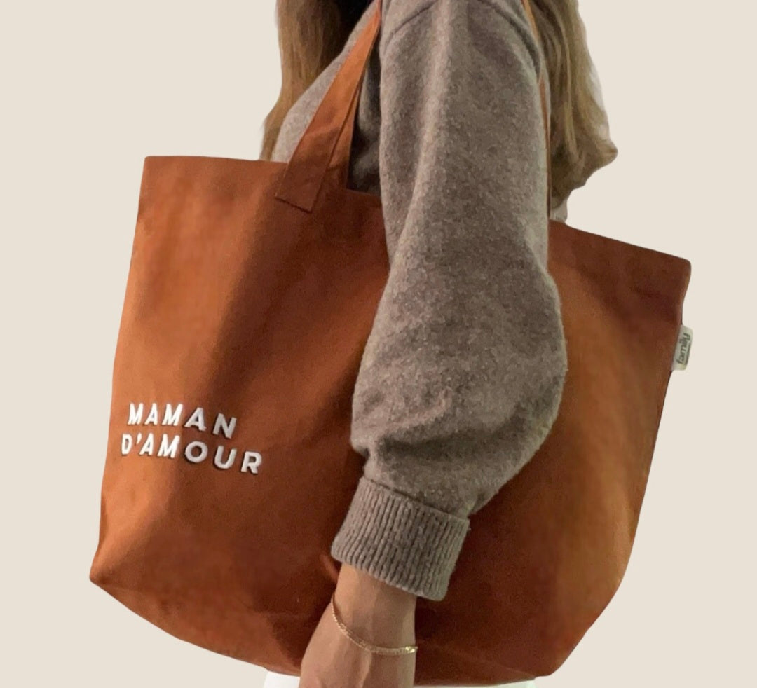 Sac shopping brodé MAMAN D’AMOUR