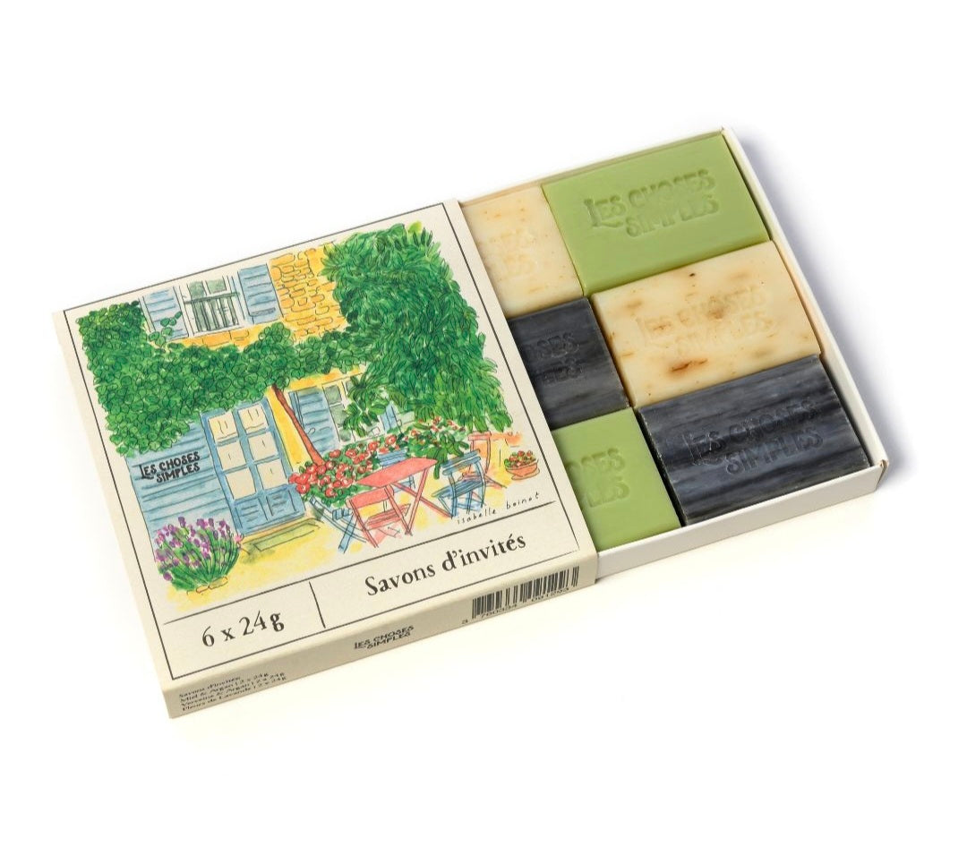 Coffret cadeau avec 6 savons pour invités