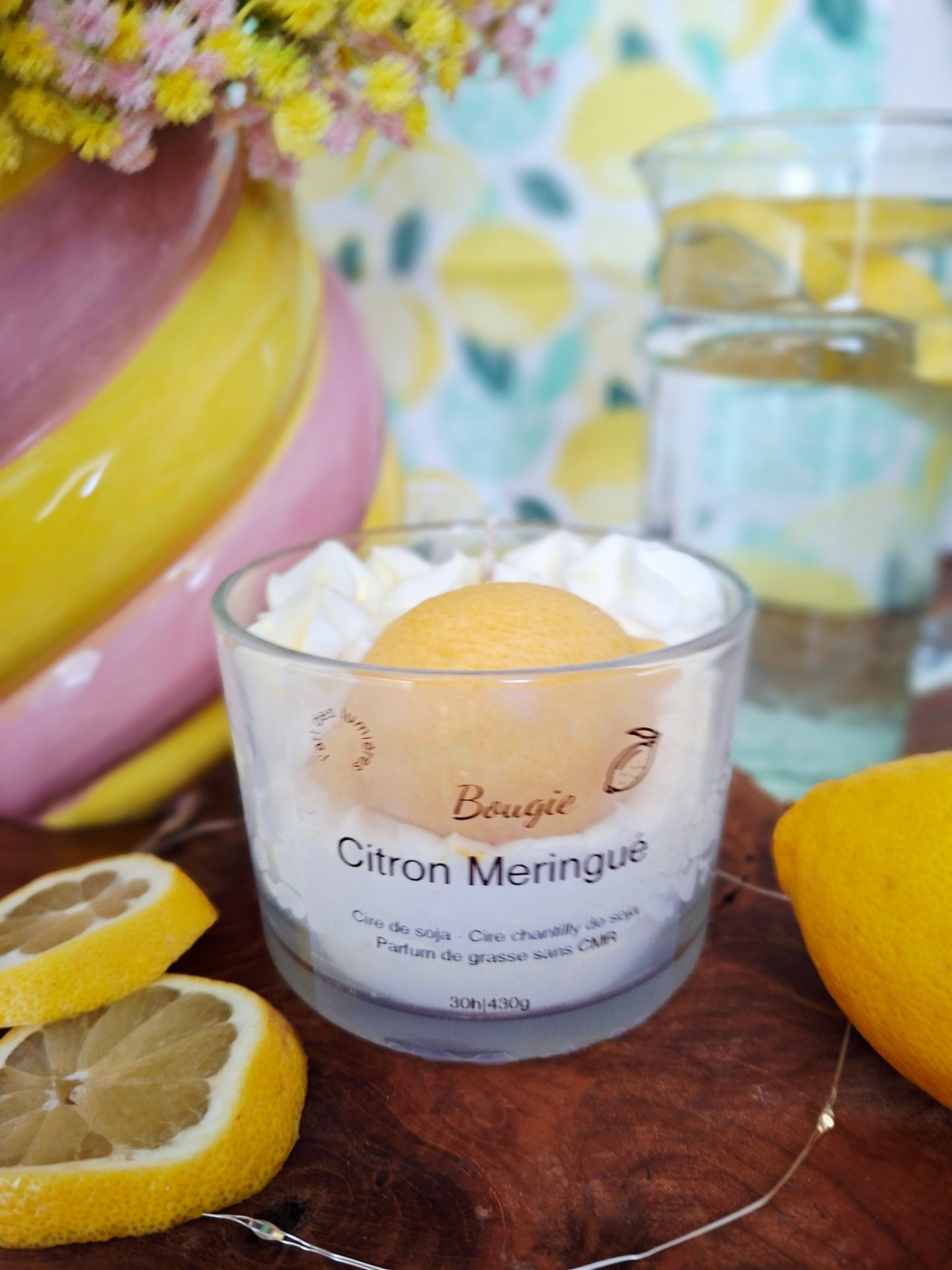 Bougie Citron meringuée