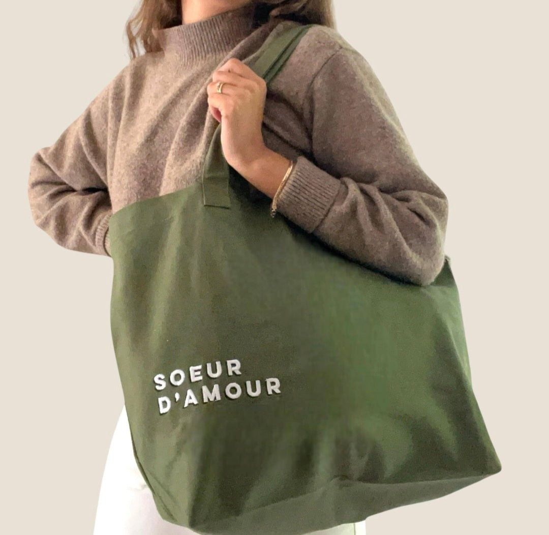 Sac shopping brodé SOEUR D’AMOUR