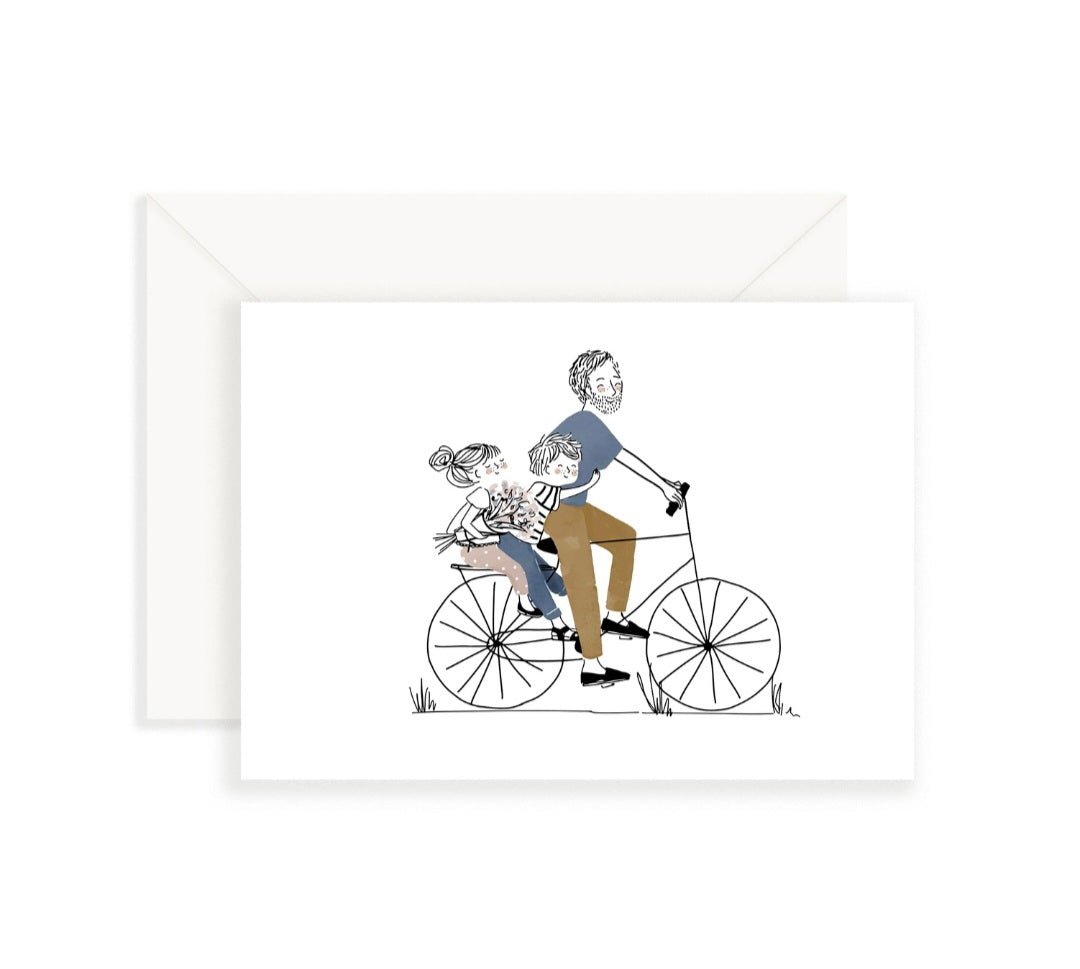 Carte Bike Ride Dad Fille et Garçon