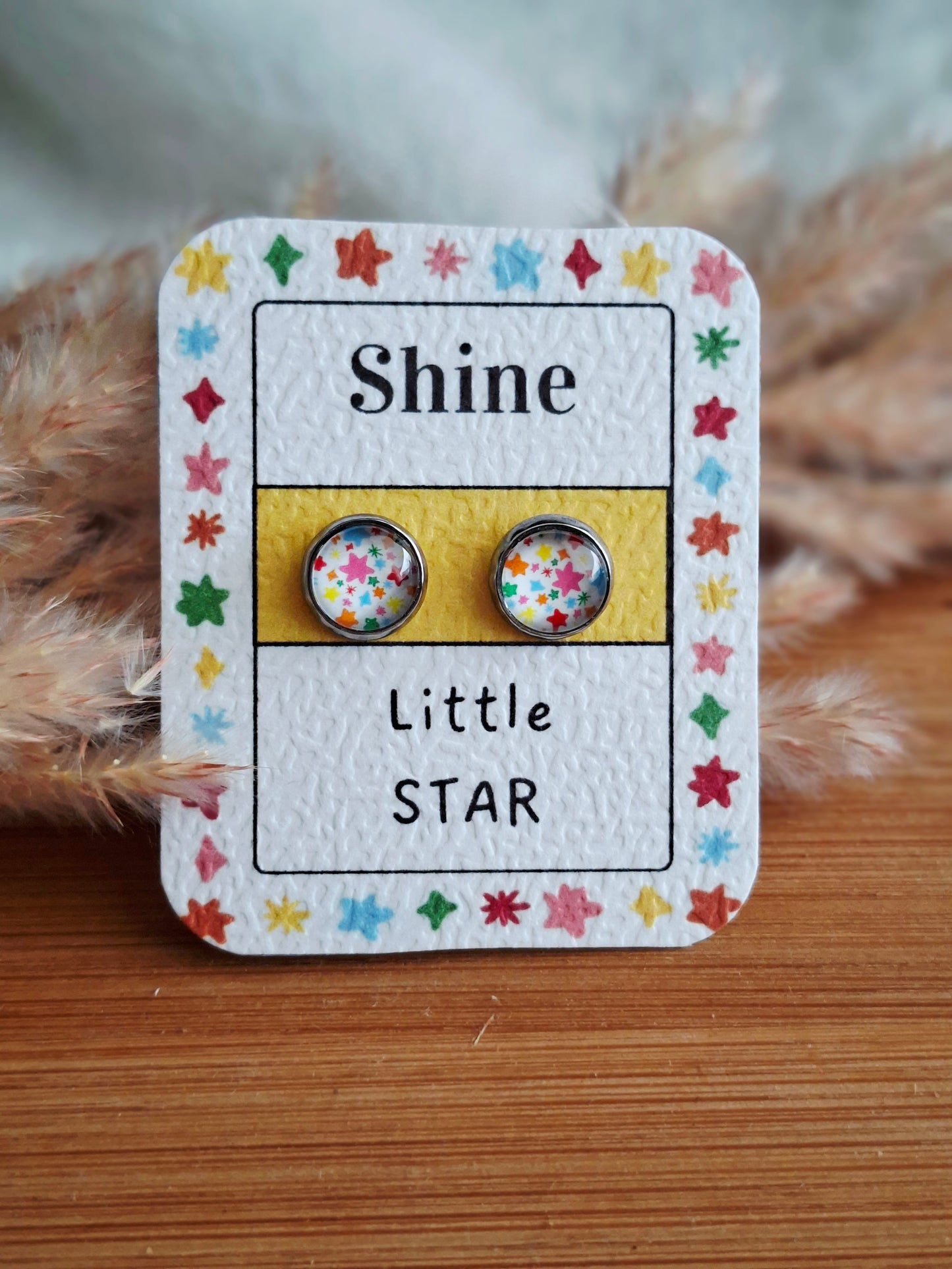 Puces d'Oreilles Enfant Etoiles Multicolores ✨️