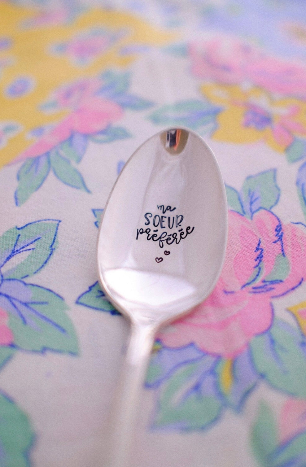 Cuillère à soupe gravée vintage "ma soeur préférée"
