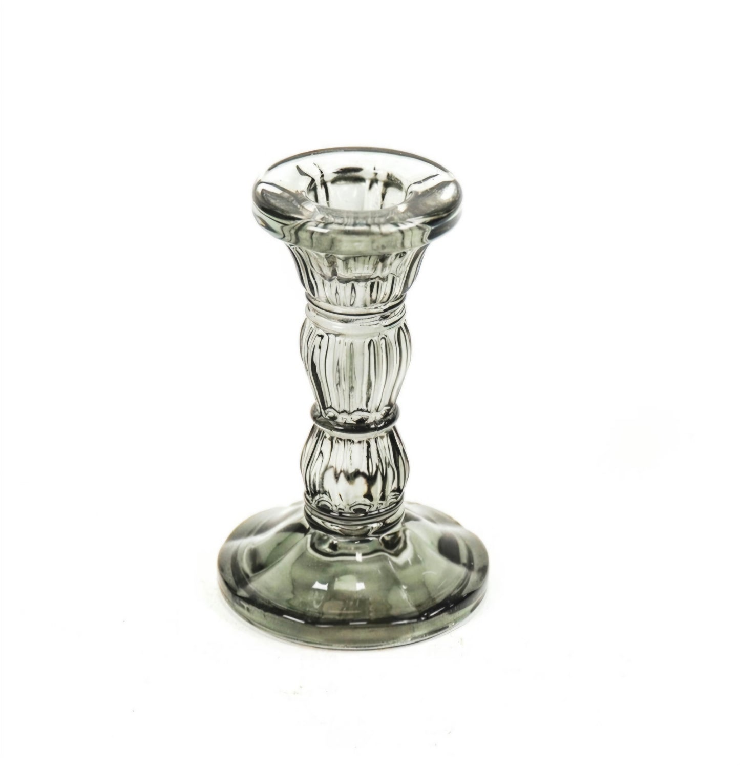 Bougeoir - verre - fumé 6,5×10,5 cm