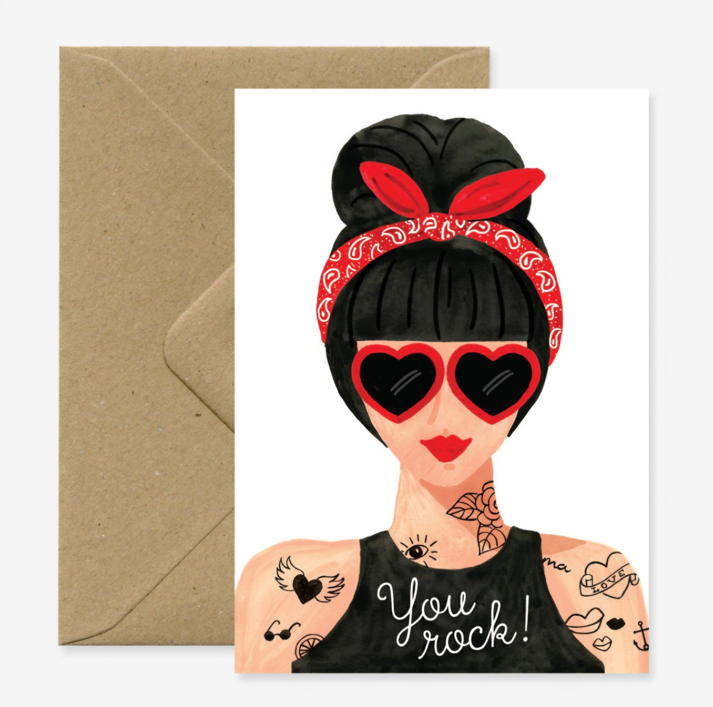 Carte de vœux - Hipster fille