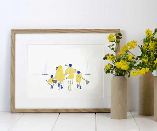 Imprimer Cueillette familiale de coquillages