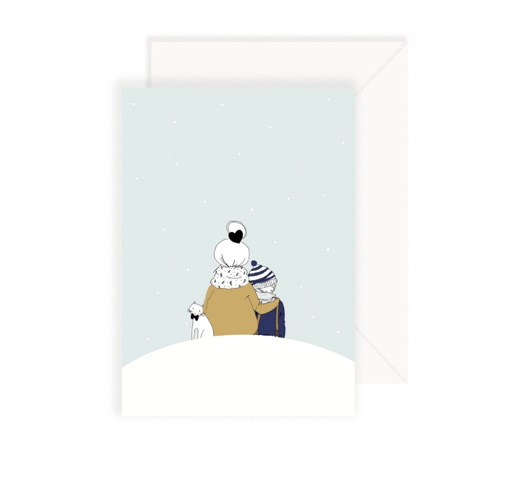 Carte sous le garçon des neiges