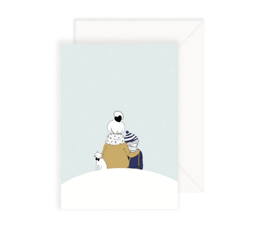 Carte sous le garçon des neiges