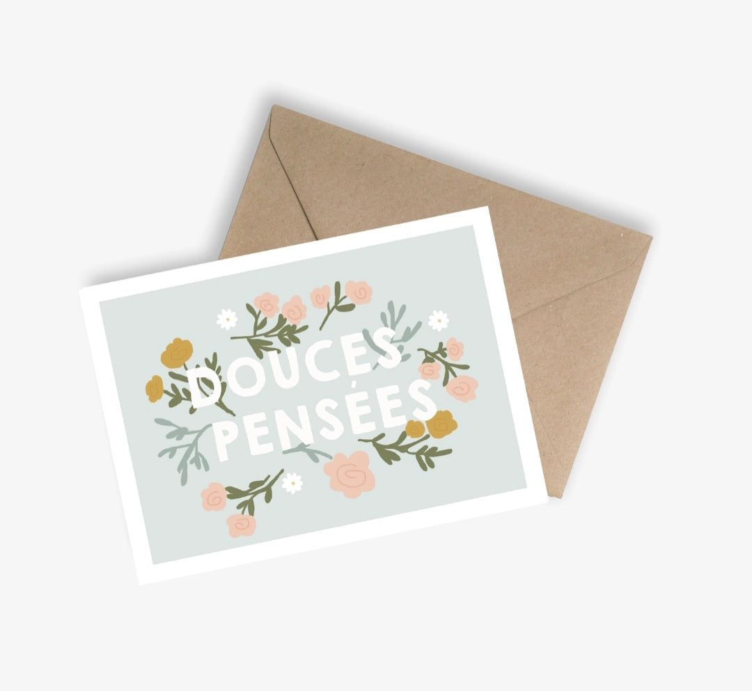 Douces Pensées - Carte Simple