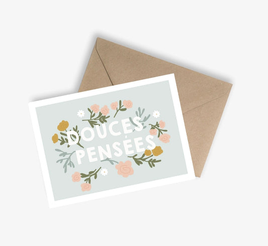 Douces Pensées - Carte Simple