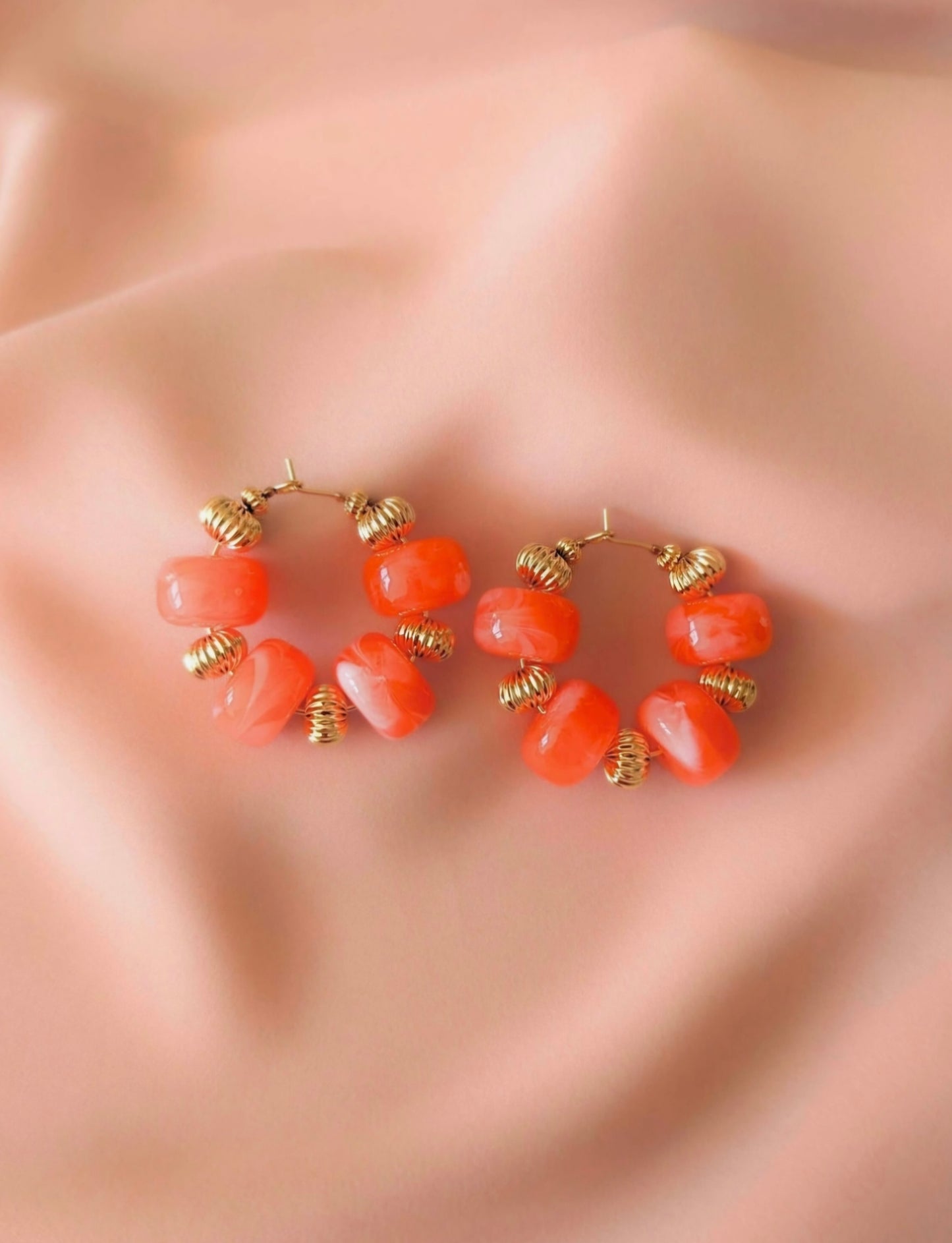 Créoles Gigi - Corail fluo