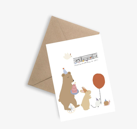 La Parade d' Anniversaire - Carte simple d'anniversaire : FORMAT PORTRAIT A6