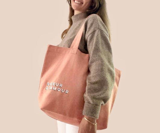 Sac shopping brodé SOEUR D’AMOUR