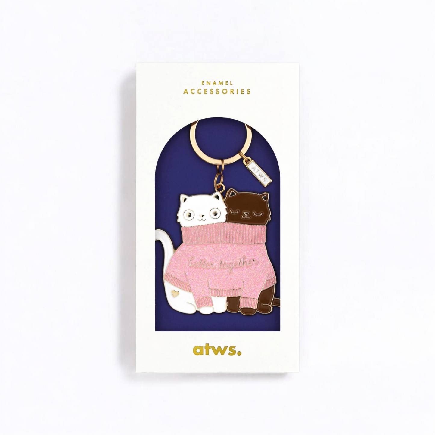 Porte-clés - 2 chats dans un pull