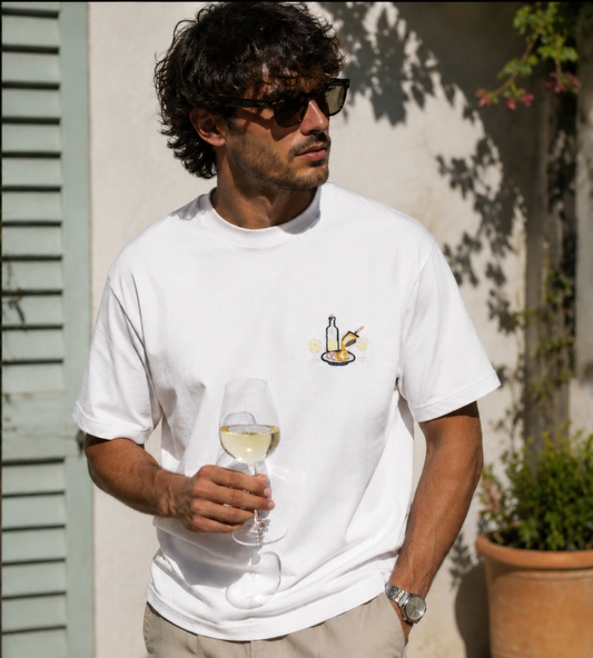 T-shirt Brodé - Raclette blanc