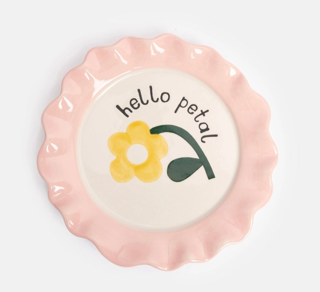 Assiette "Bonjour Fleur" Jaune Pétale