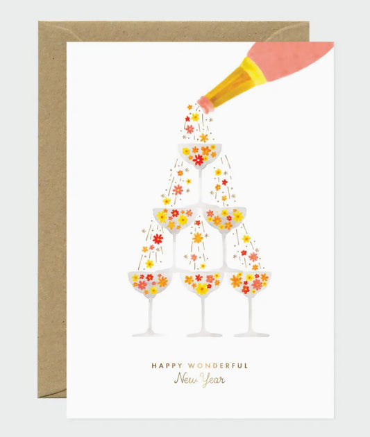 Carte de vœux - Flower champagne