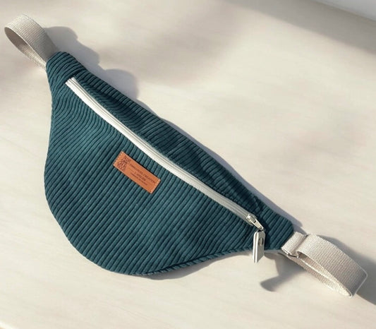 Sac banane, "Velours côtelé" pétrole