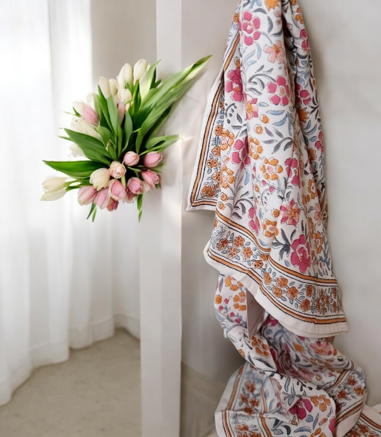 Foulard Adulte Dheli Azur 100 cm