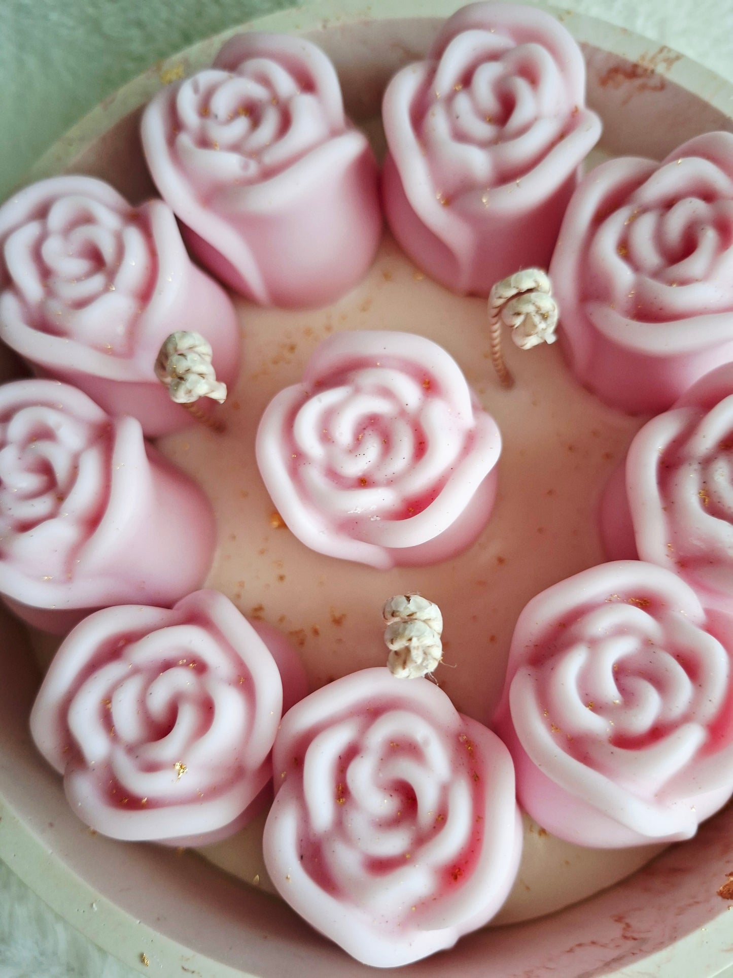 Bol Roserais - Création Jesmonite & Bougies roses