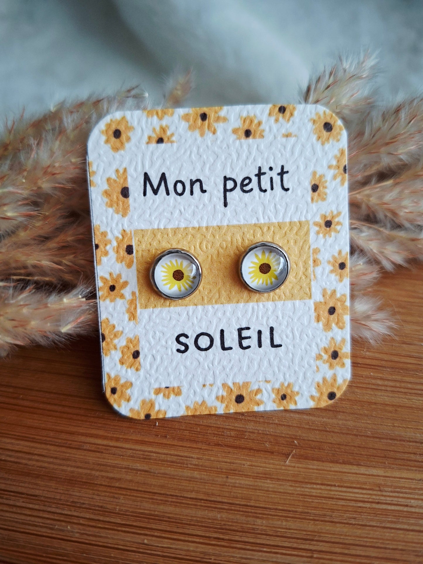 Puces d'Oreilles enfant tournesols / Mon petit soleil 🌼