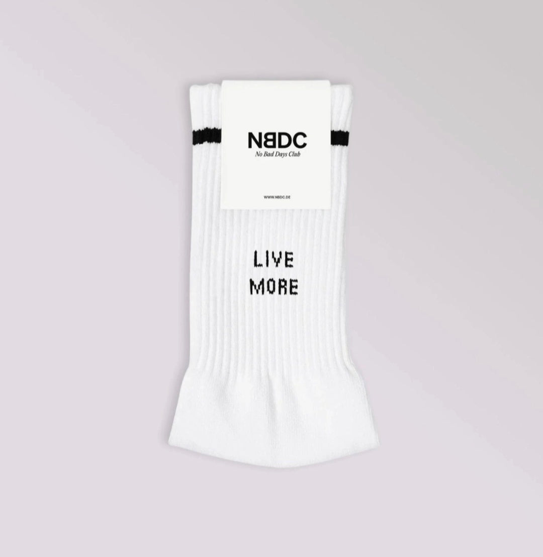 Chaussette " Vivez plus, inquiétez-vous moins"