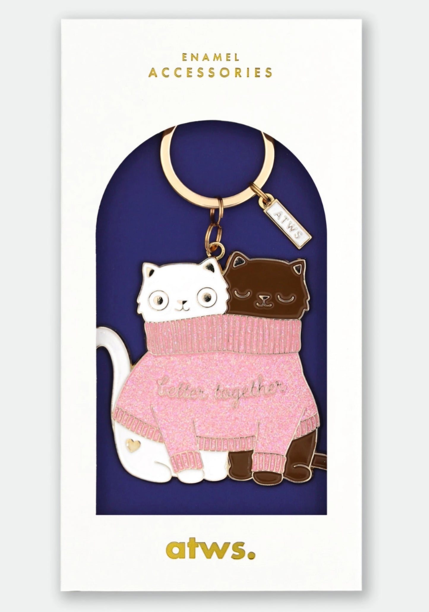 Porte-clés - 2 chats dans un pull