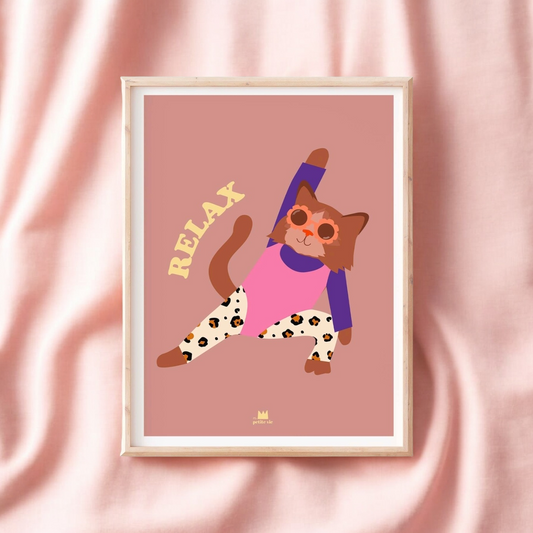 Affiche - Chat aerobic (30 x 40 cm)