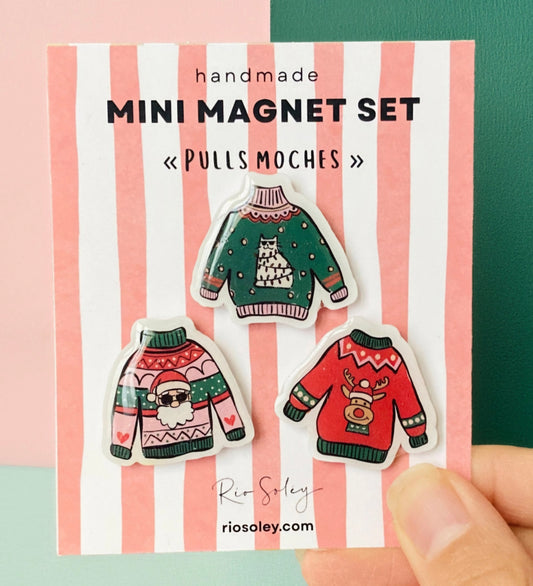 Ensemble de mini-aimants Pull moches
