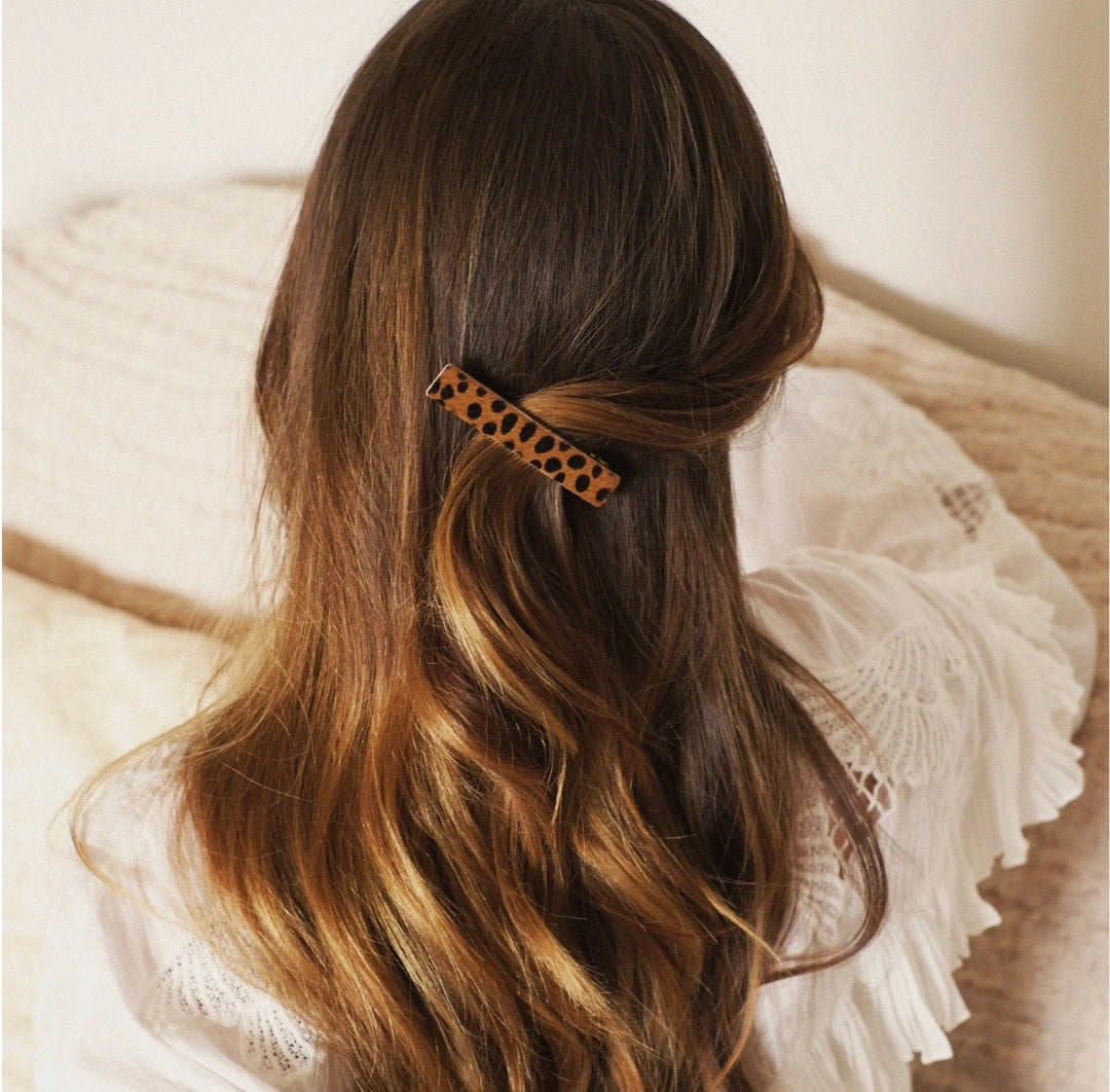Barrette léopard femme
