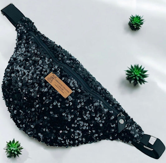 Sac banane, "Sequin" noir