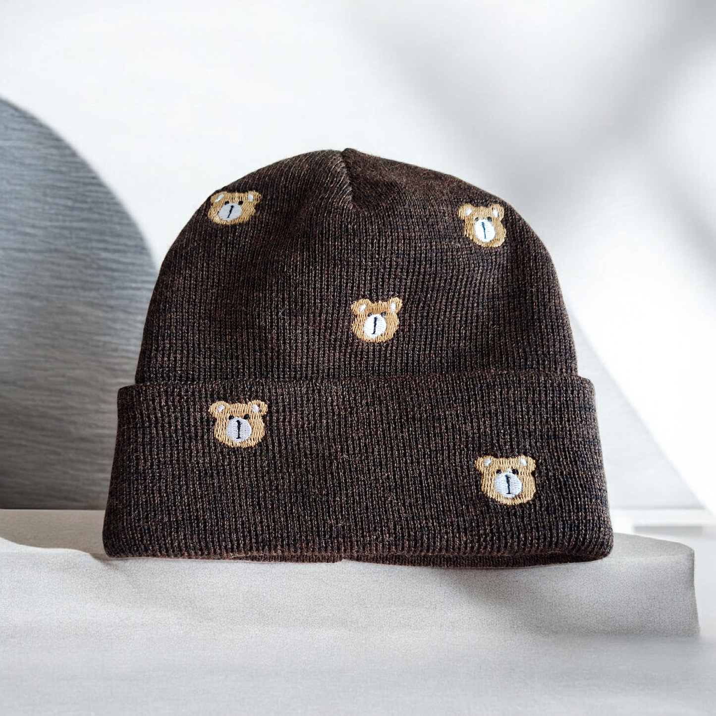 Bonnet 100% laine de Mérinos pour enfants - Petit Ours 🐻