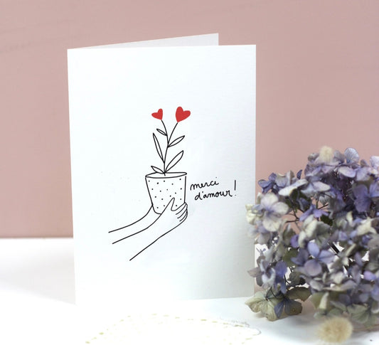 Double carte « Merci d'Amour »