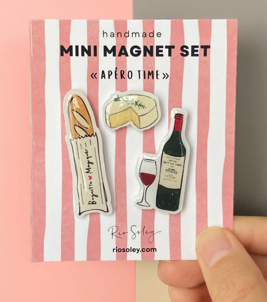 Ensemble de mini-aimants L'heure de l'apéro