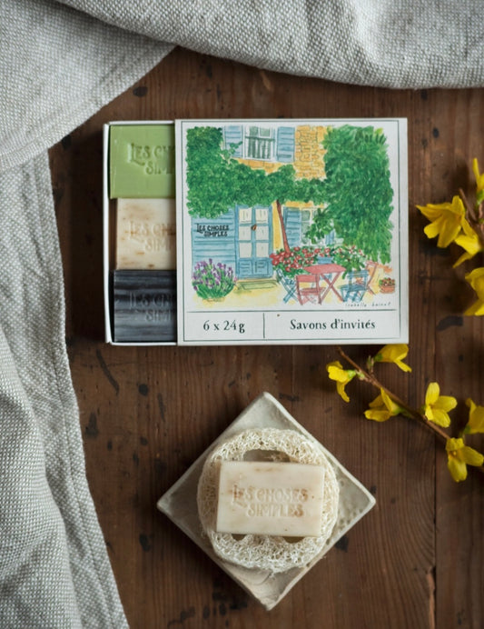 Coffret cadeau avec 6 savons pour invités