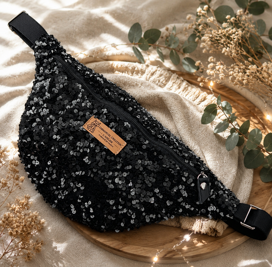 Sac banane, "Sequin" noir