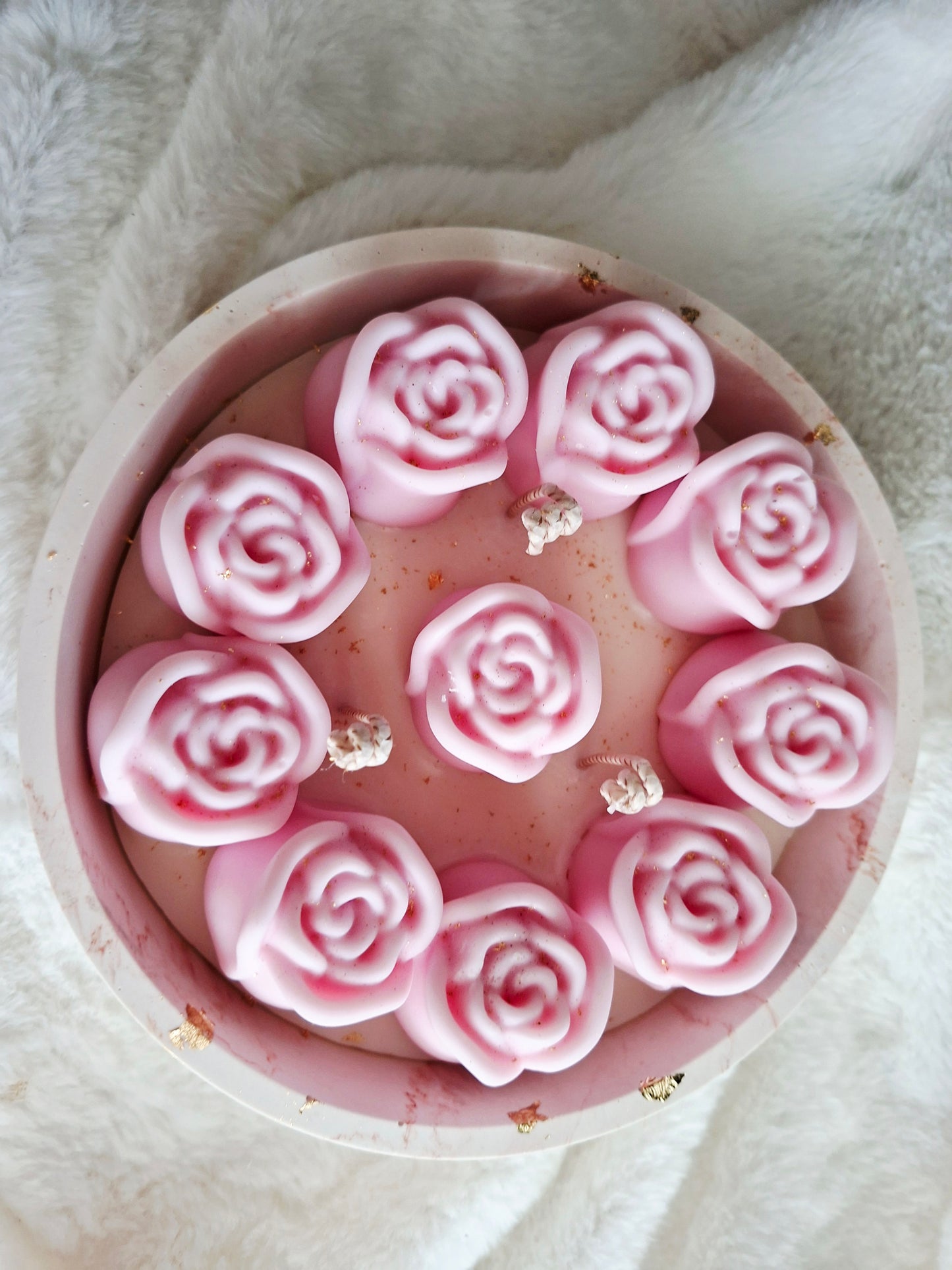 Bol Roserais - Création Jesmonite & Bougies roses