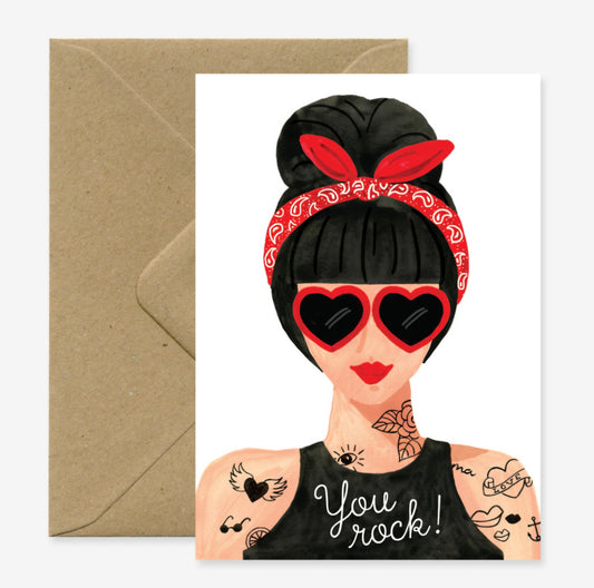 Carte de vœux - Hipster fille